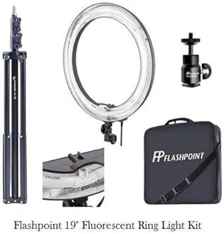Flashpoint 19" AC Powered 600W 5500K Fluorescent Ring Light Kit 