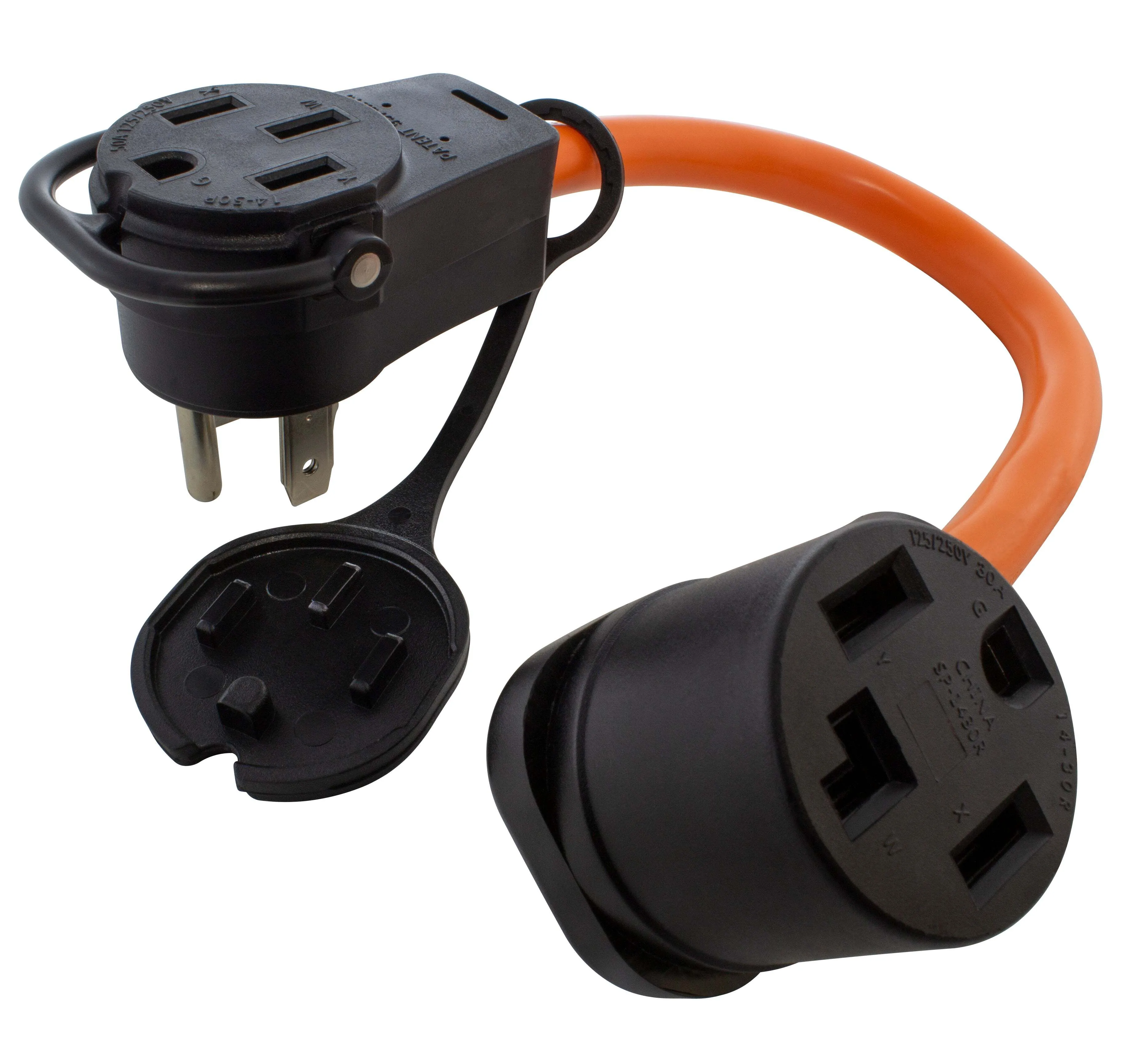 Adapter Cord - 50 Amp 14-50 Dryer male to (2) 14-30R female - 1.5'
