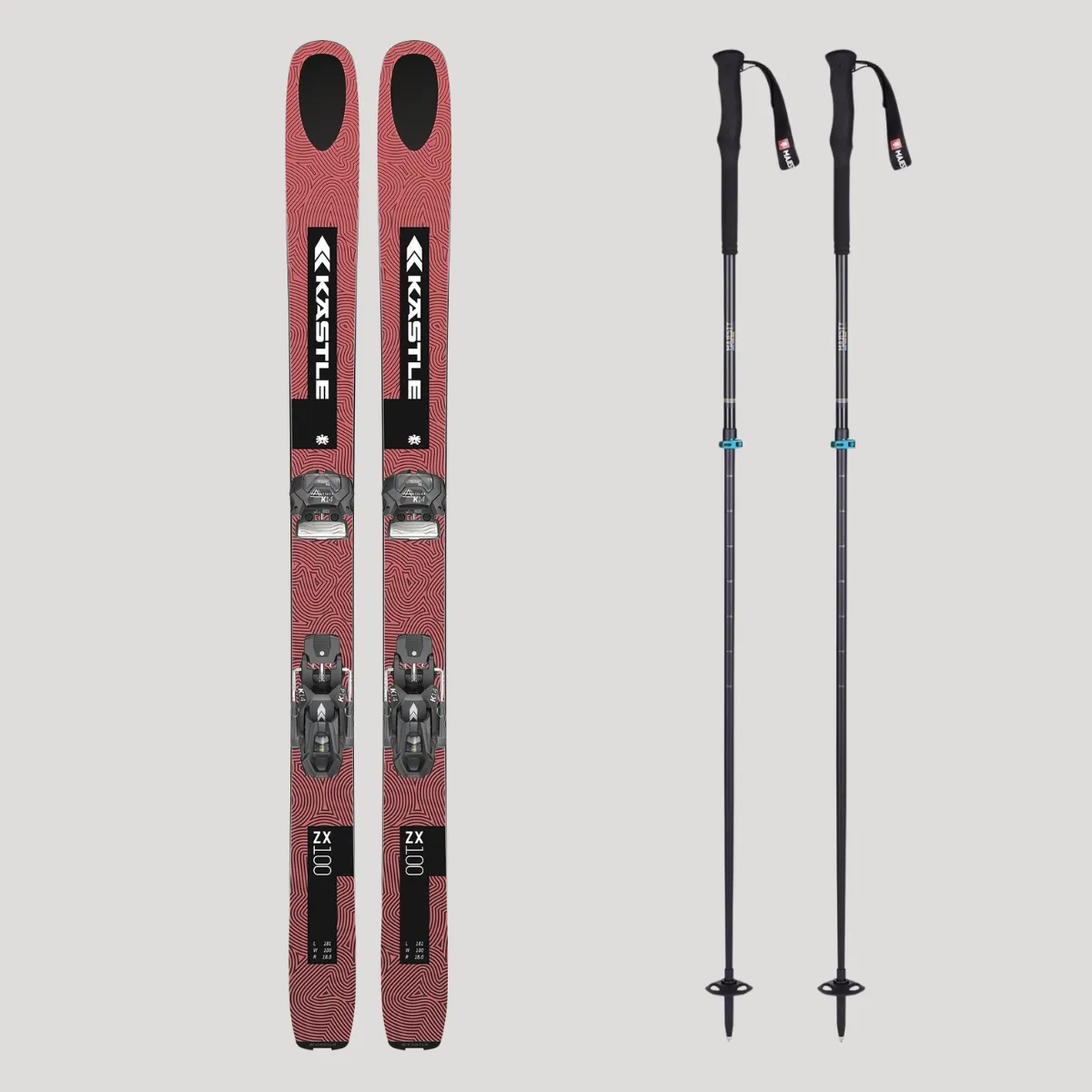 Skis Freeride + Bastones