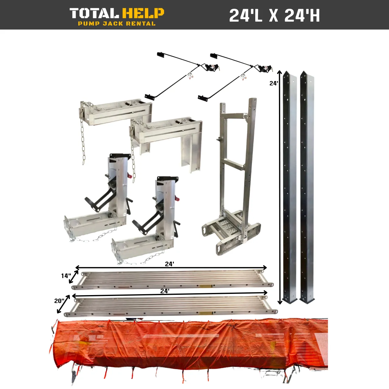 Pump Jack Scaffold System 24'L x 24'H