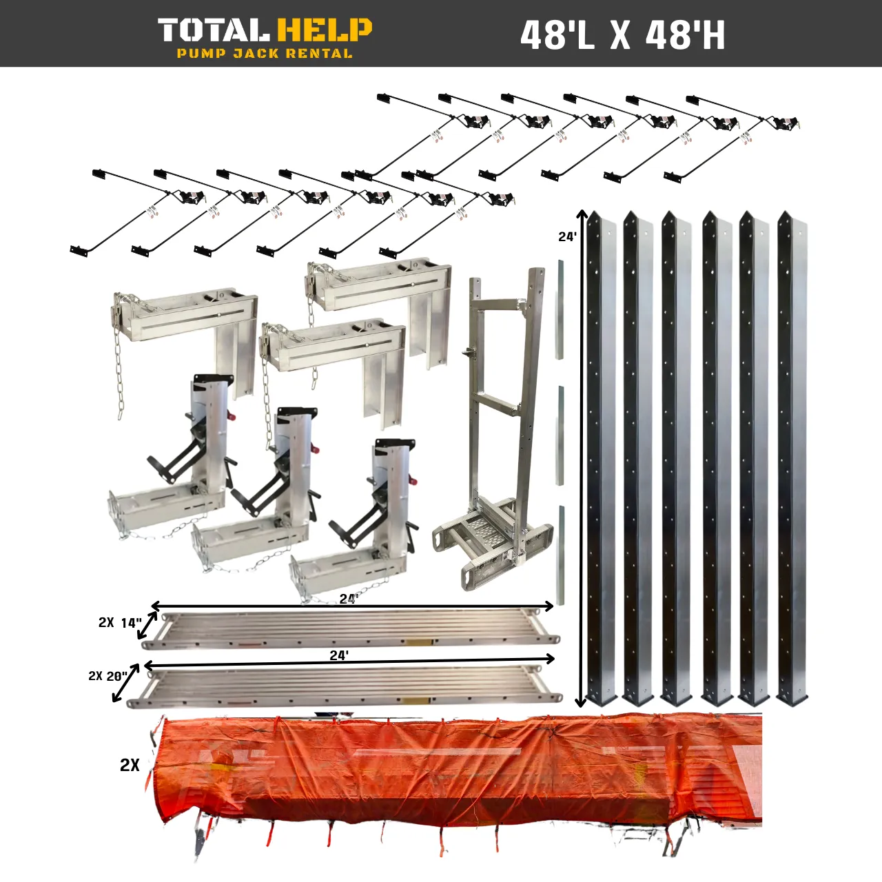 Pump Jack Scaffold System 48'L x 48'H