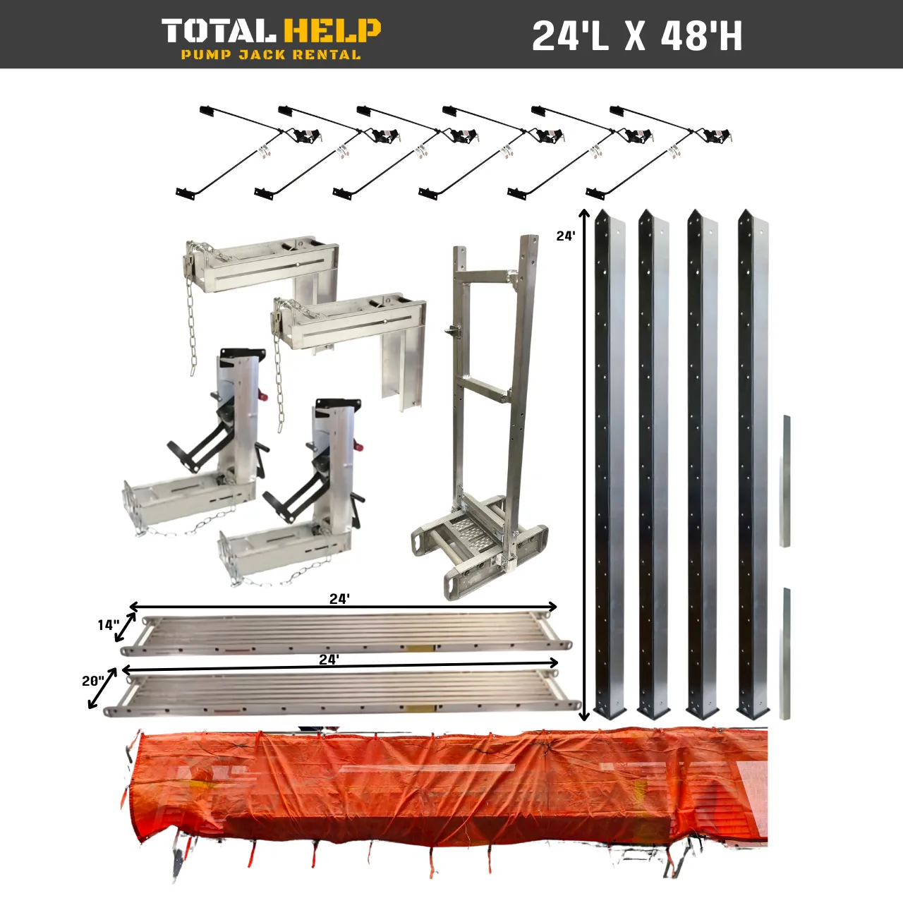Pump Jack Scaffold System 24L 'x 48'H