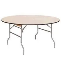 5 Foot Plywood Round Folding Table