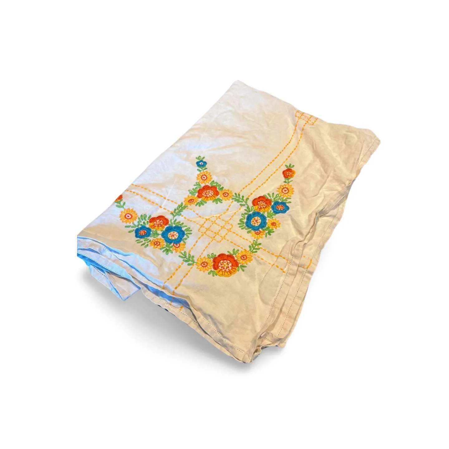 Tablecloth - 1940s Embroidered 