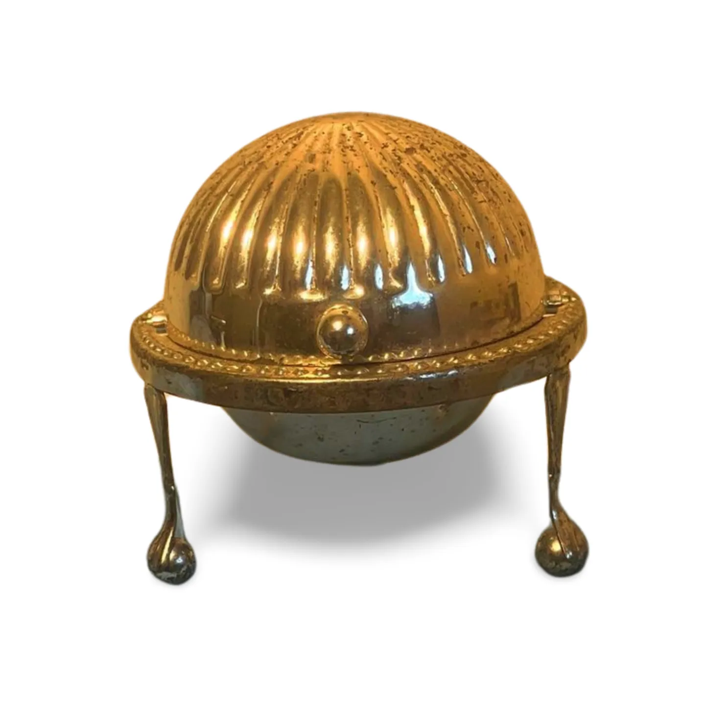 Powder Bowl - Silver With Swing Lid