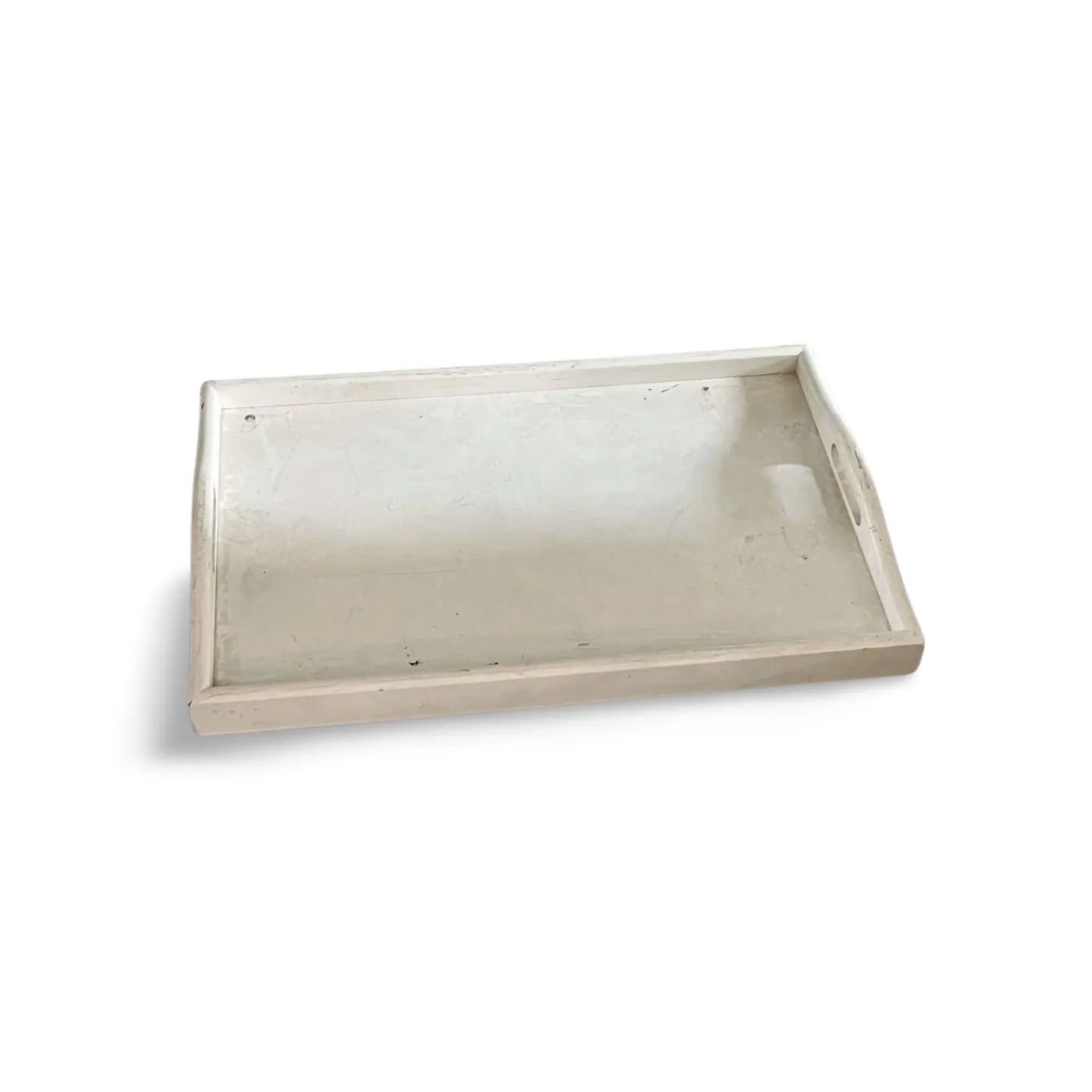 Tray - Large White Wooden