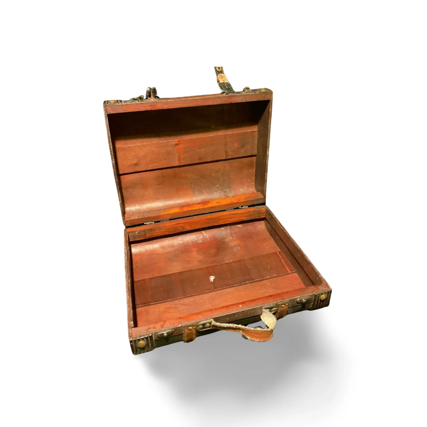 Suitcase - Small Leather Covered Wooden