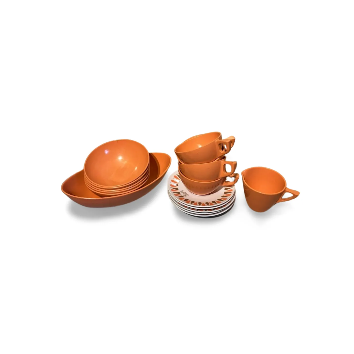 Tea Set - Melamine Salmon 1950s