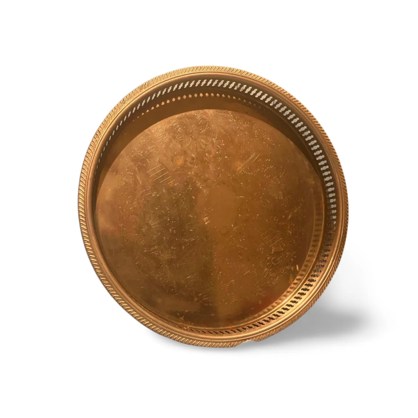 Tray - Silver Round with Palisade Rim