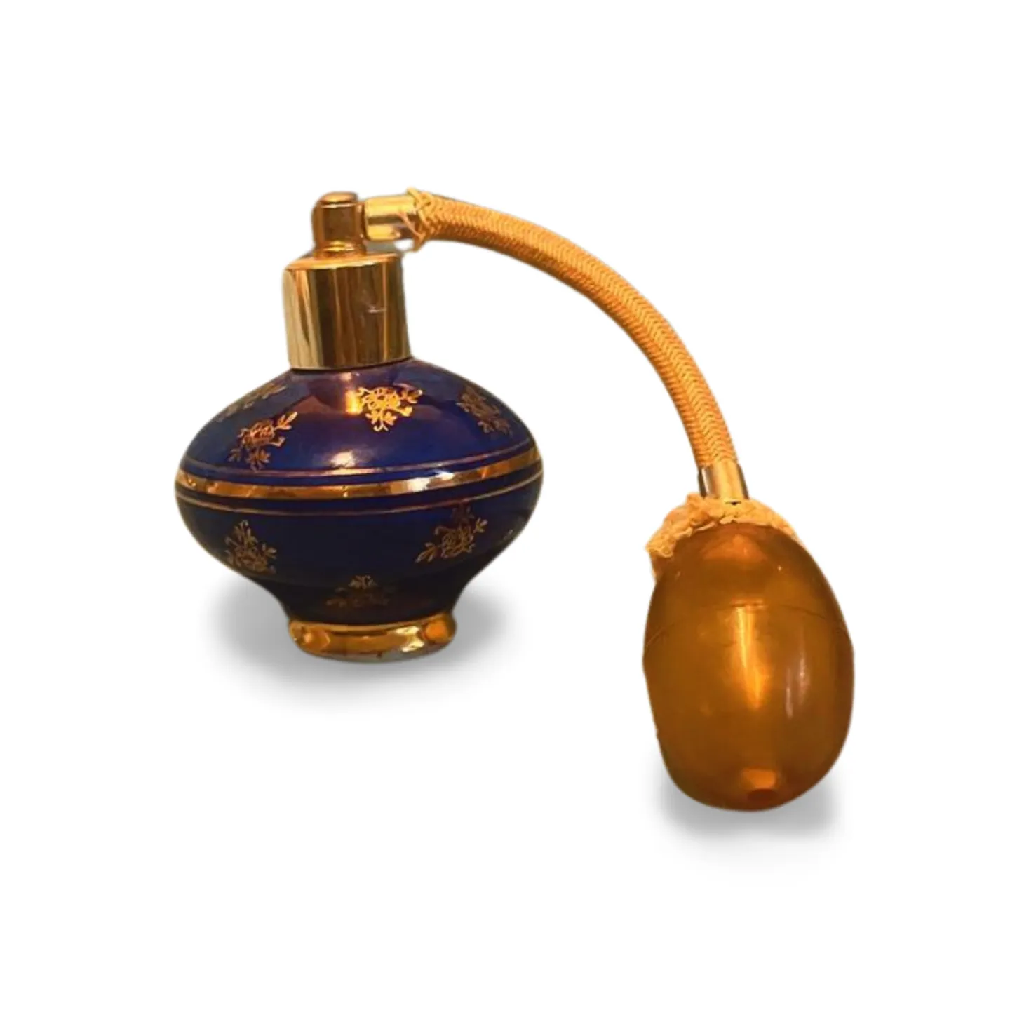 Perfume Bottle - Blue & Gold Glass with spray