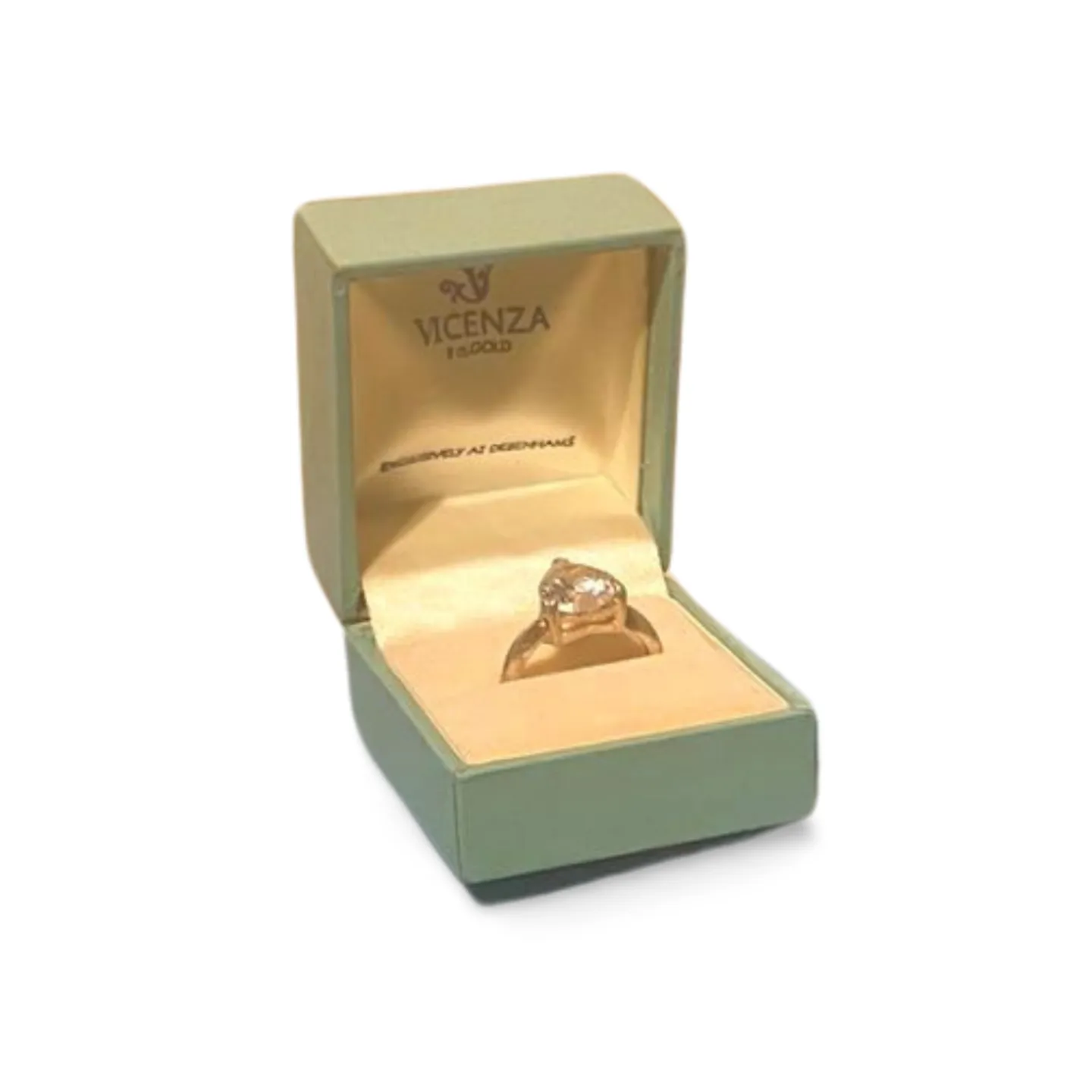 Ring - Crystal Solitaire In Jewel Box