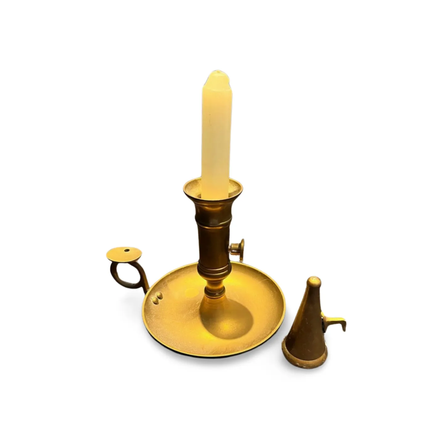 Candlestick - Brass with Handle and Snuffer