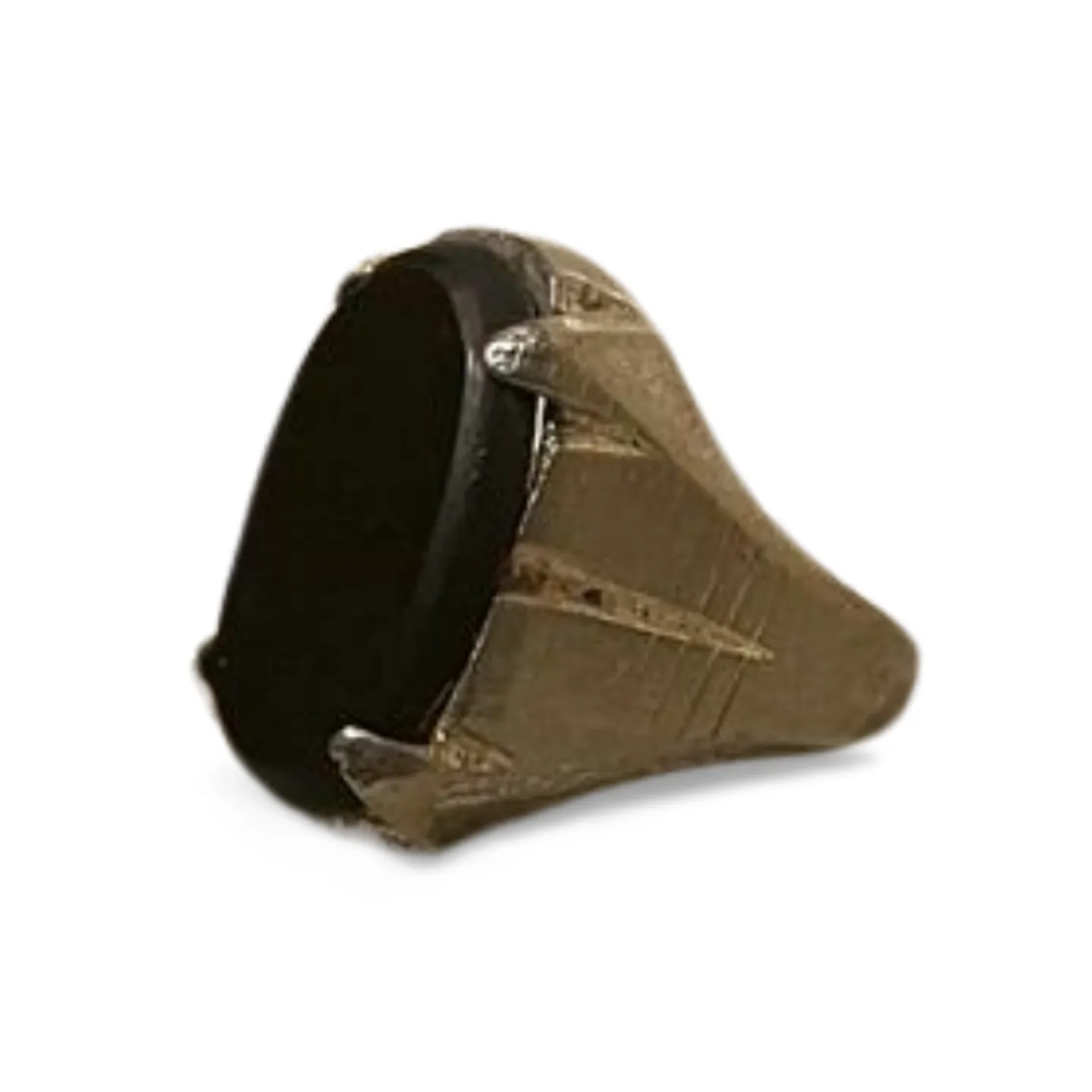 Ring - Plain With Black Stone