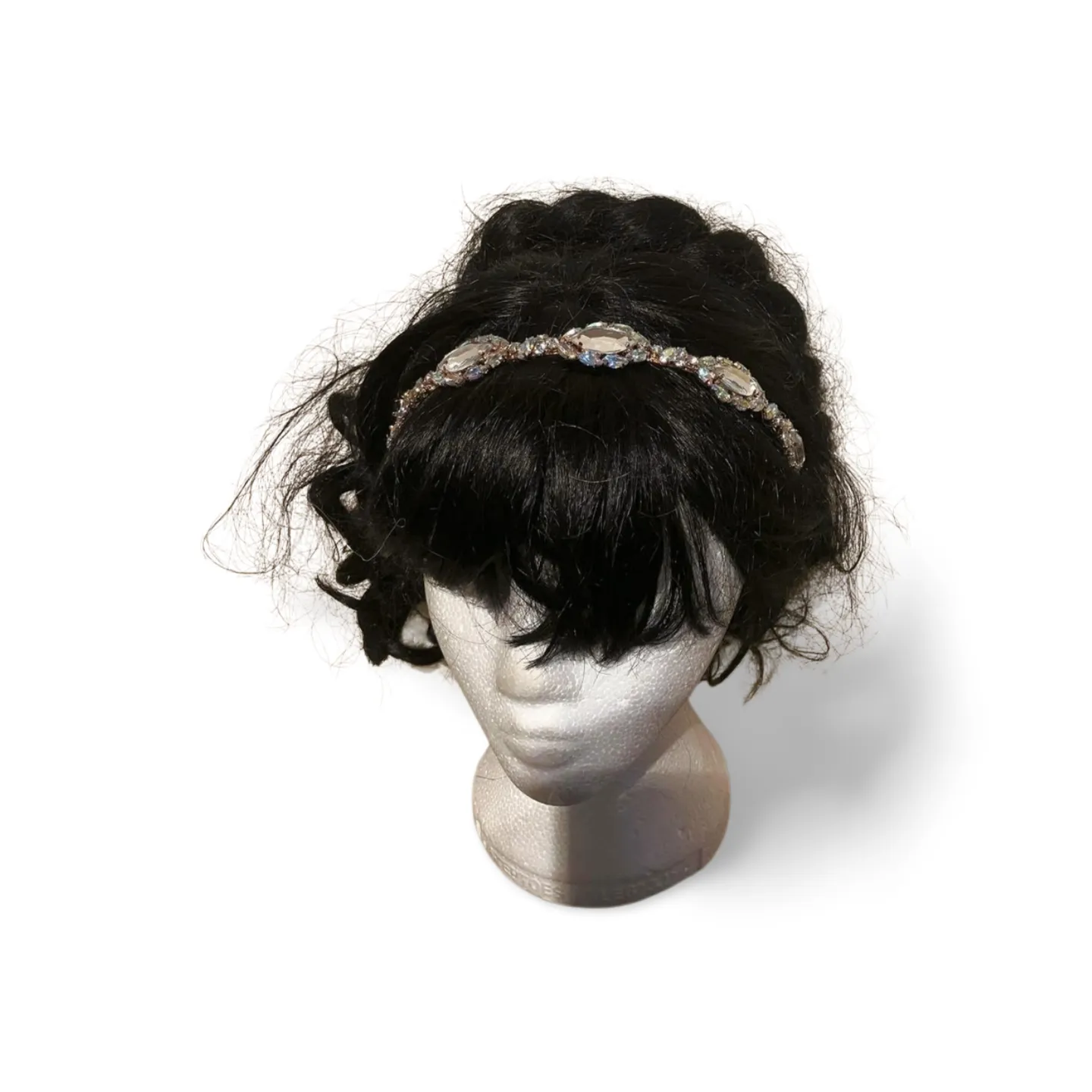 Headband Tiara - Silver and Large Crystal 