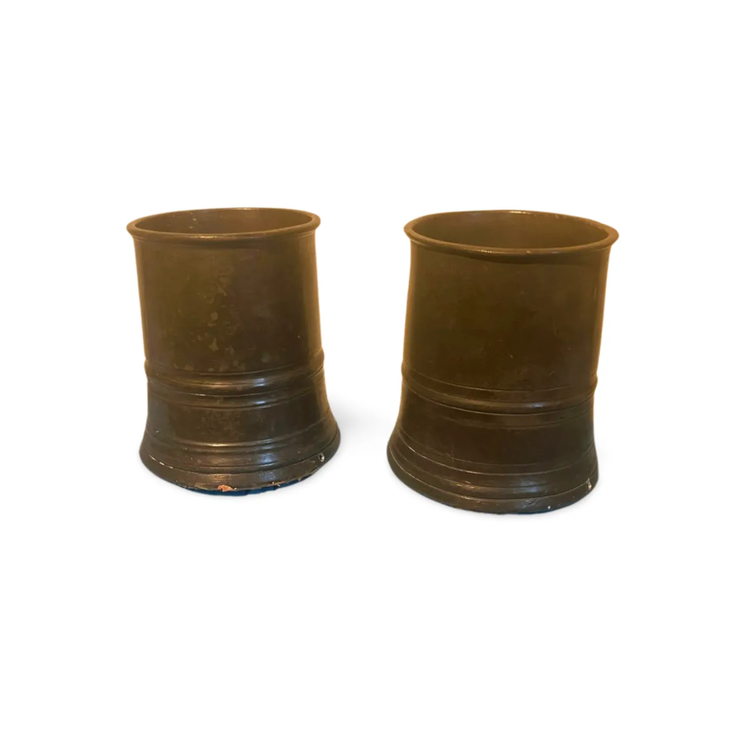 Pewter Tankards - No Handles, Pair
