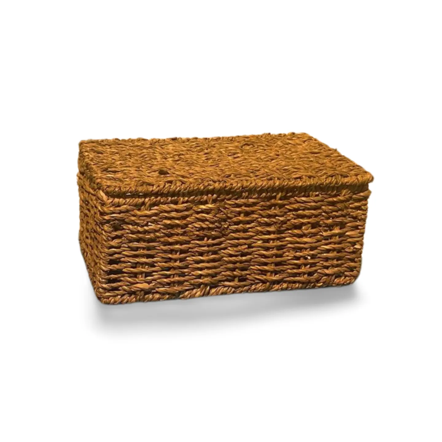 Wicker Basket - Oblong with Hinged Lid