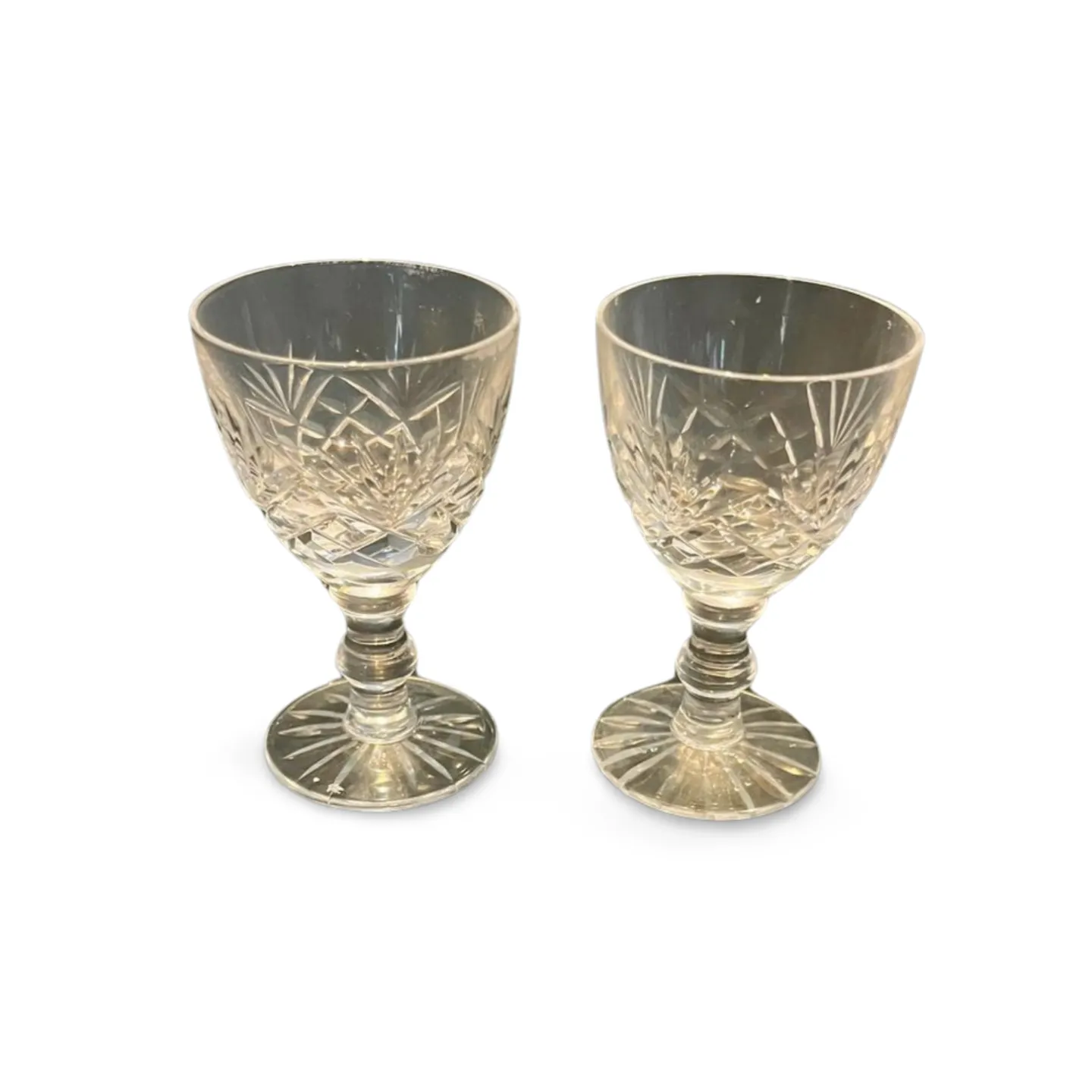 Sherry Glasses - Cut Glass Pair