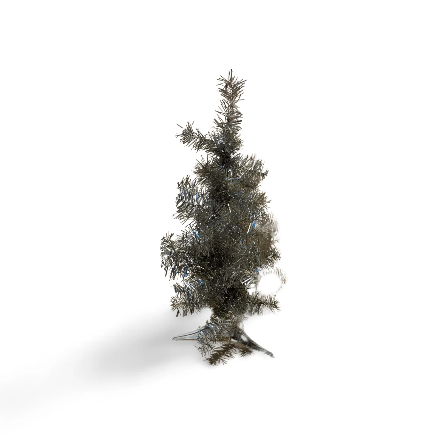 Silver Tinsel Small Christmas Tree