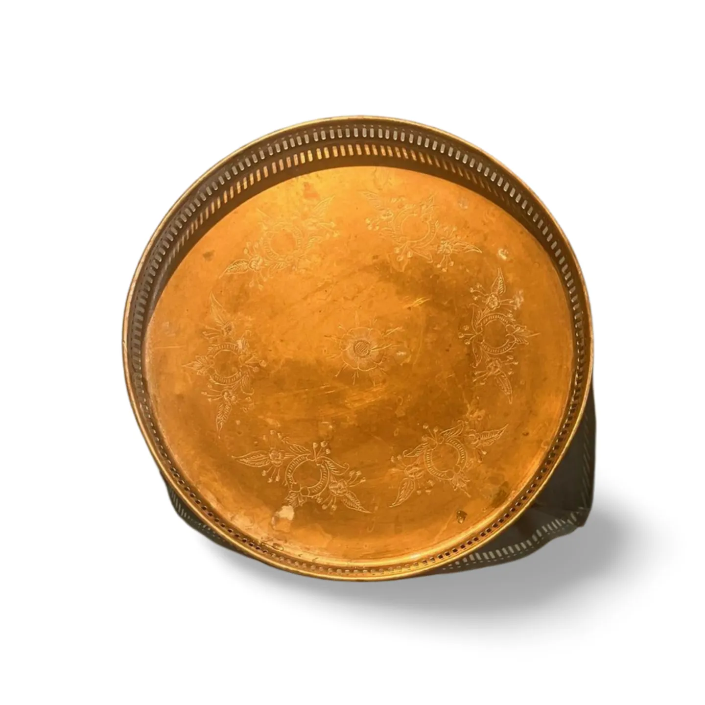 Tray - Silver/Brass Round with Palisade Rim
