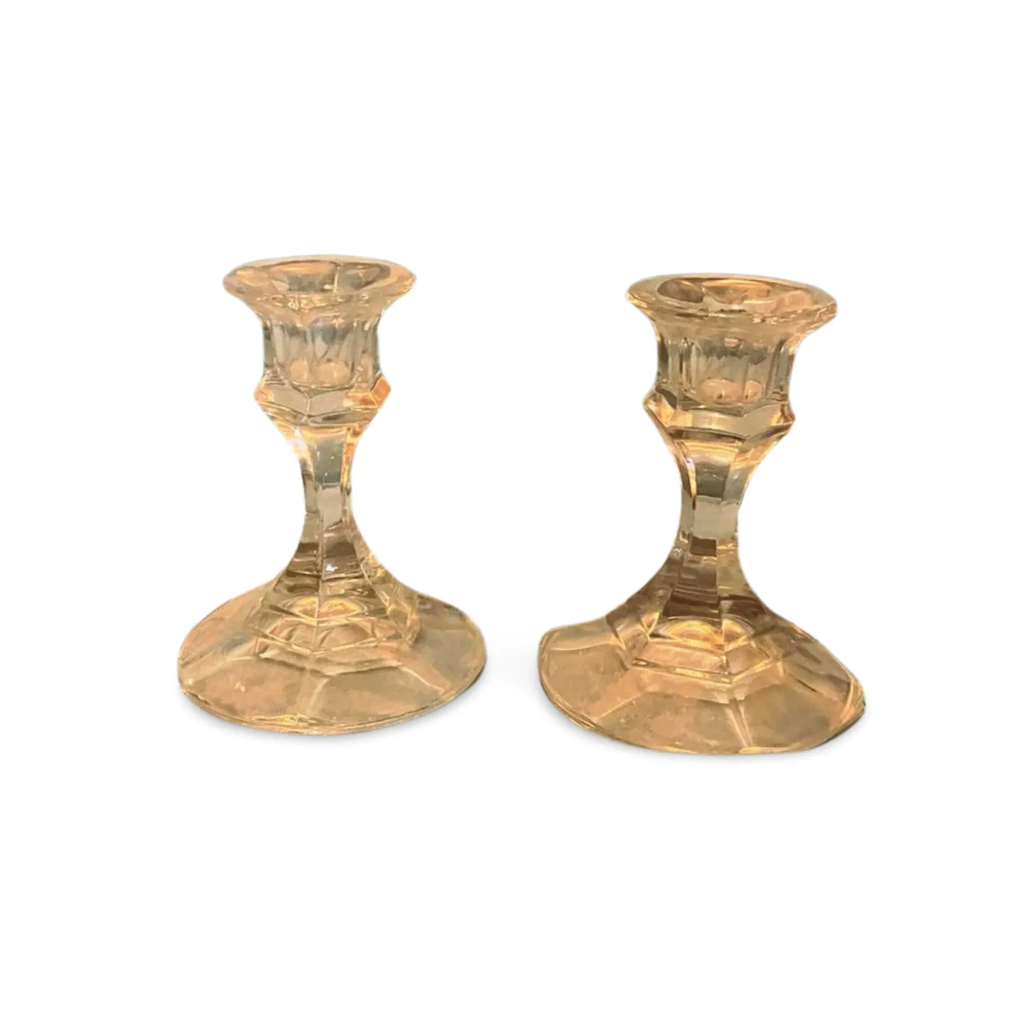 Candlesticks - Small Glass Pair