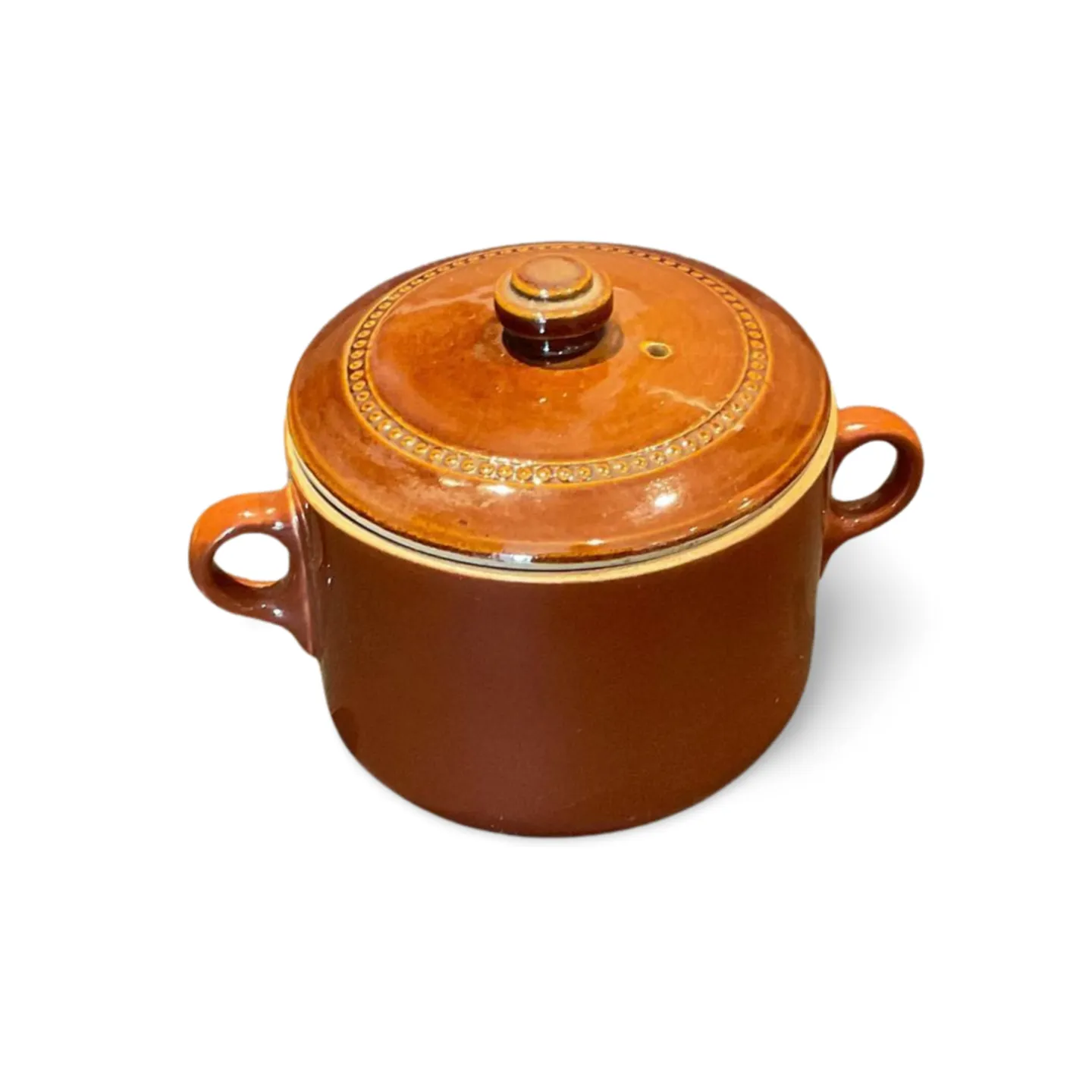 Casserole Dish - Brown Earthenware Small