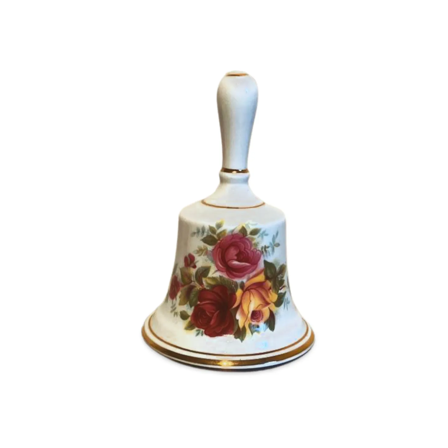 Hand Bell - White & Floral China