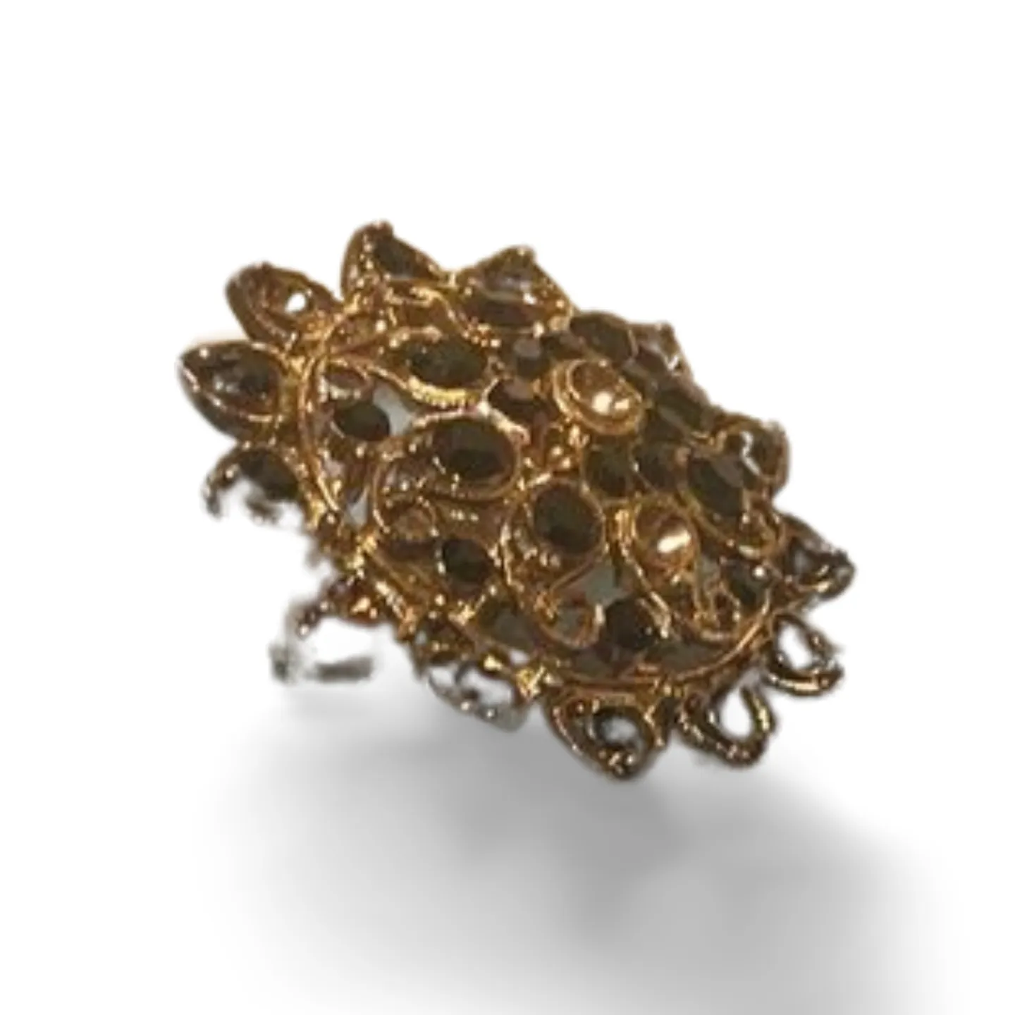 Ring - Large Black And Diamanté 