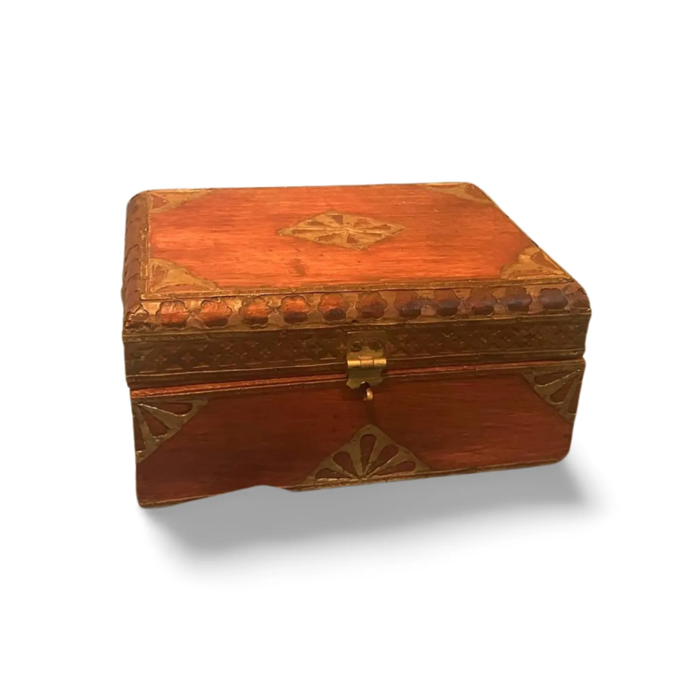 Trinket Box - Wooden with Brass Inlay