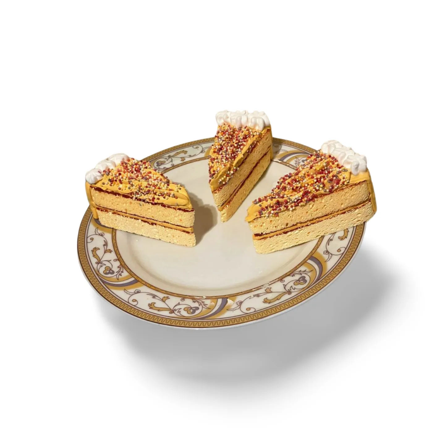 Cake - Yellow Iced Sprinkles Slices x3