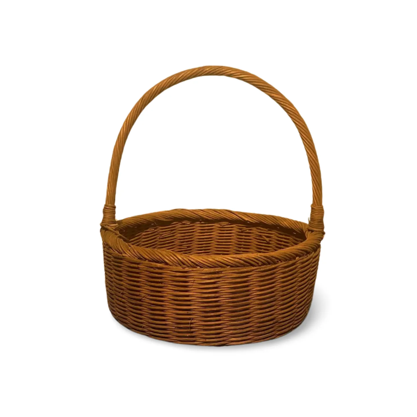 Wicker Basket - Round With Handle Type 1
