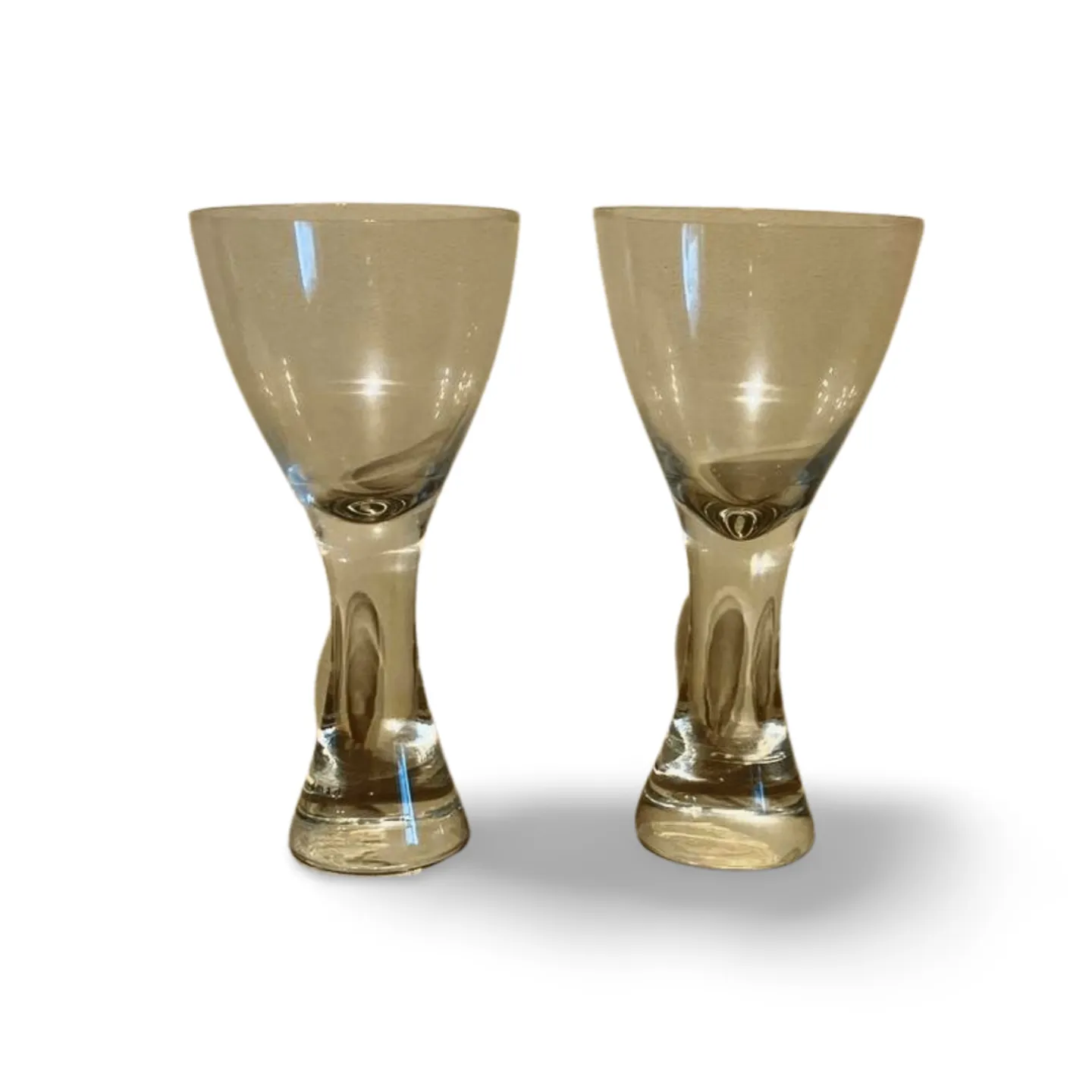 Chalices - Glass, Heavy, Period style, Pair