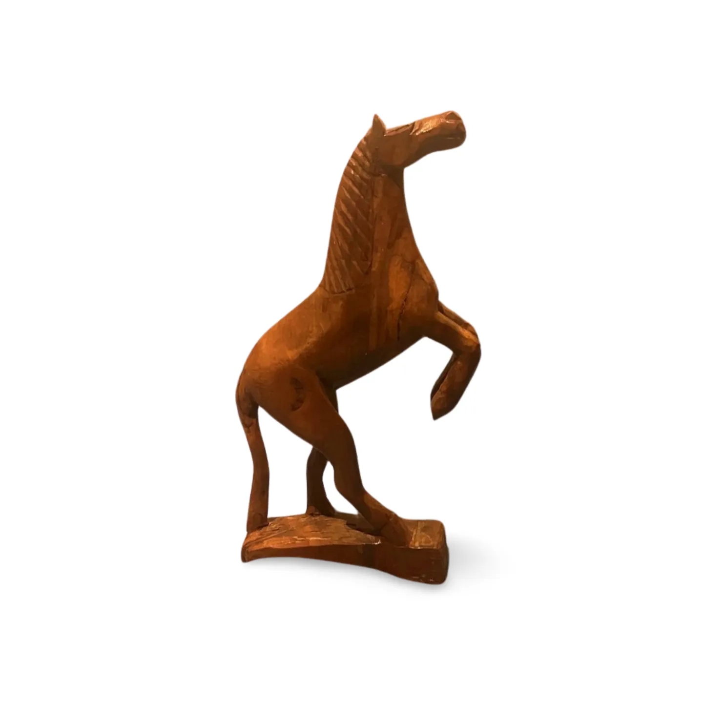 Sculpture - Wooden Horse Rearing 