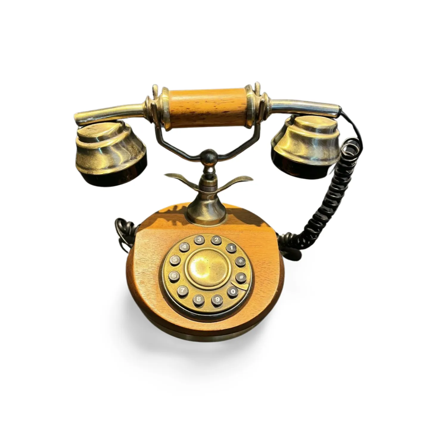 Telephone - Brown & Brass Vintage Rotary Style