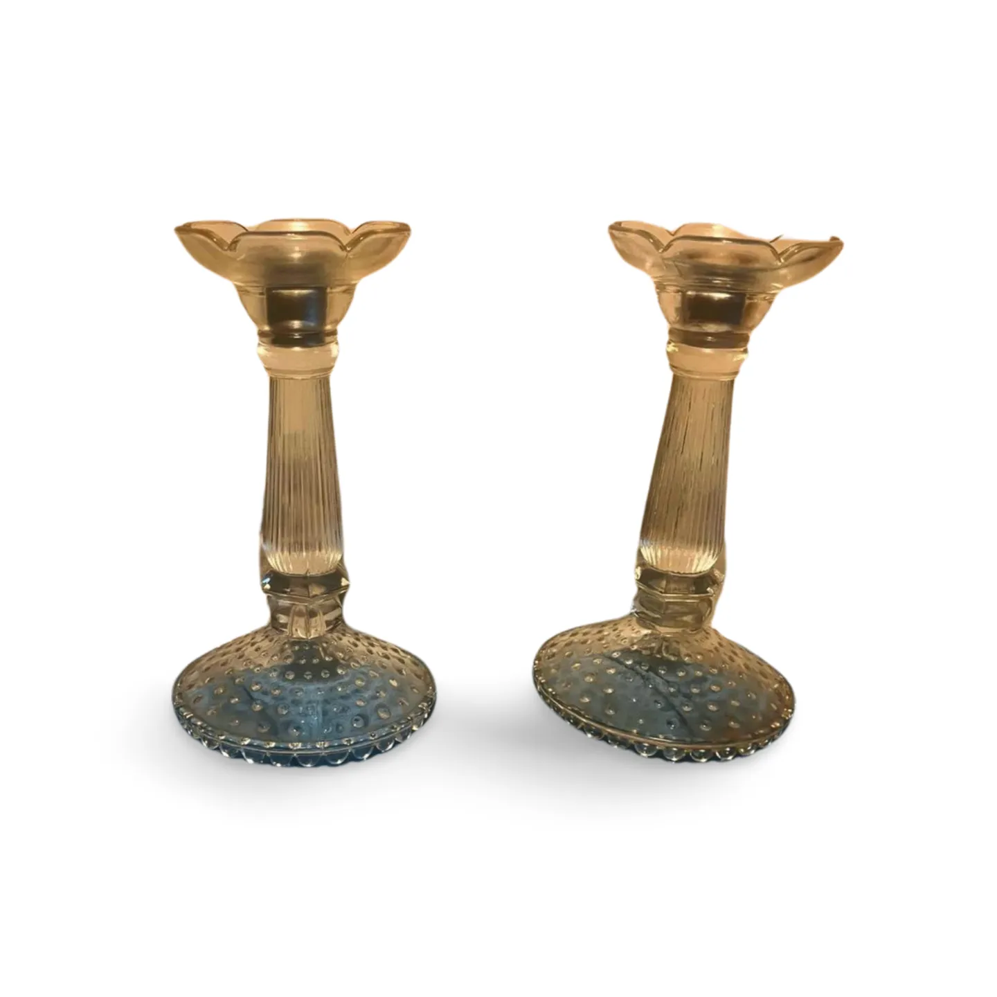 Candlesticks - Glass Pair