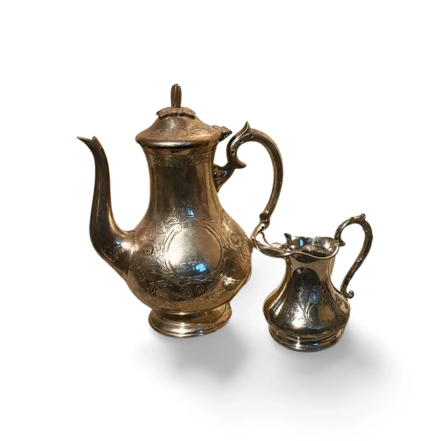 Teapot & Jug - Silver, Engraved, Type 3
