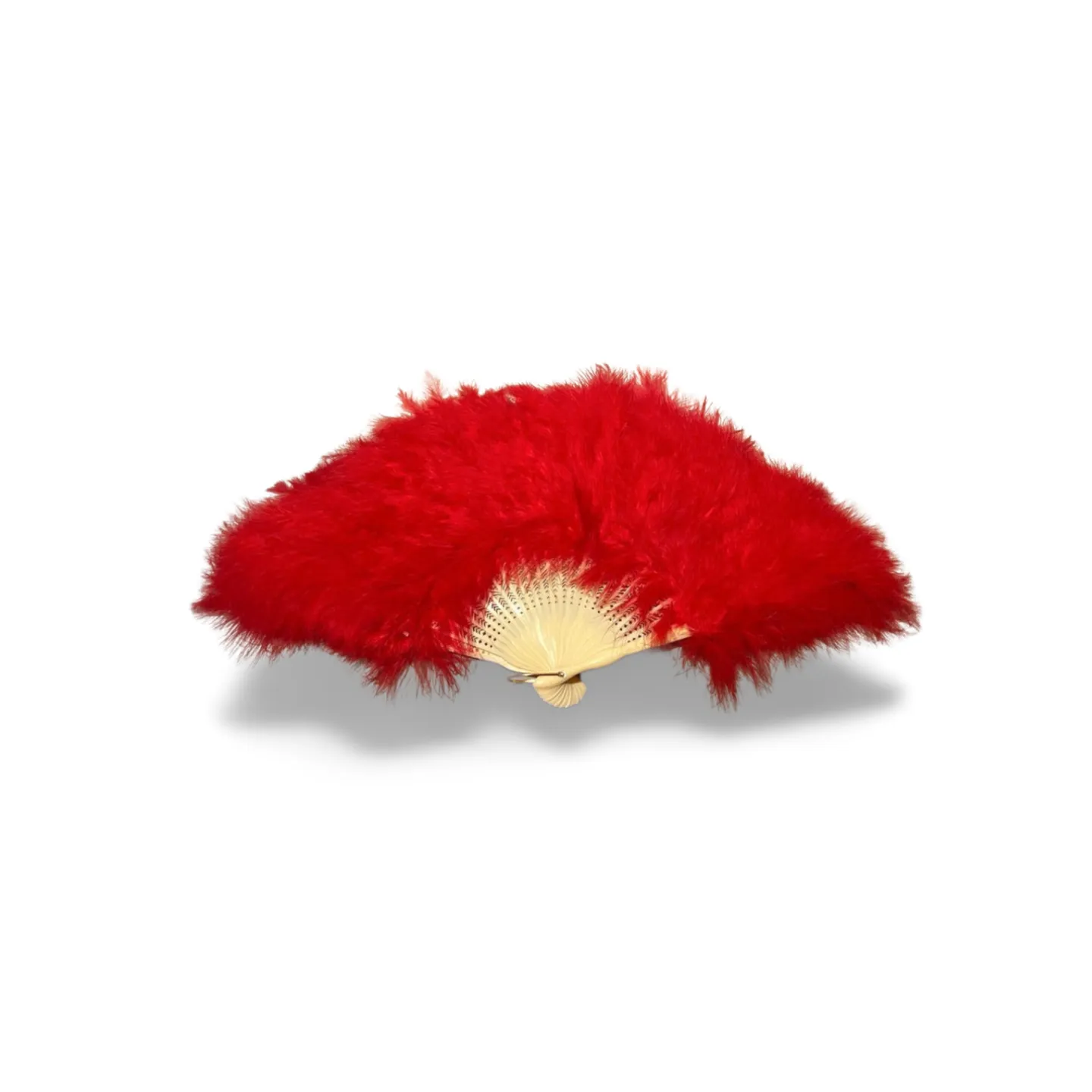 Hand Fan - Red Marabou Feather 
