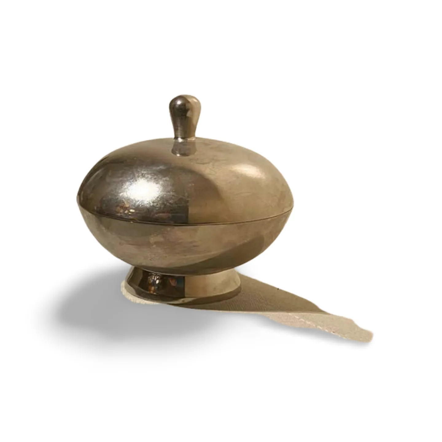 Powder Bowl - Silver With Lid Art Deco