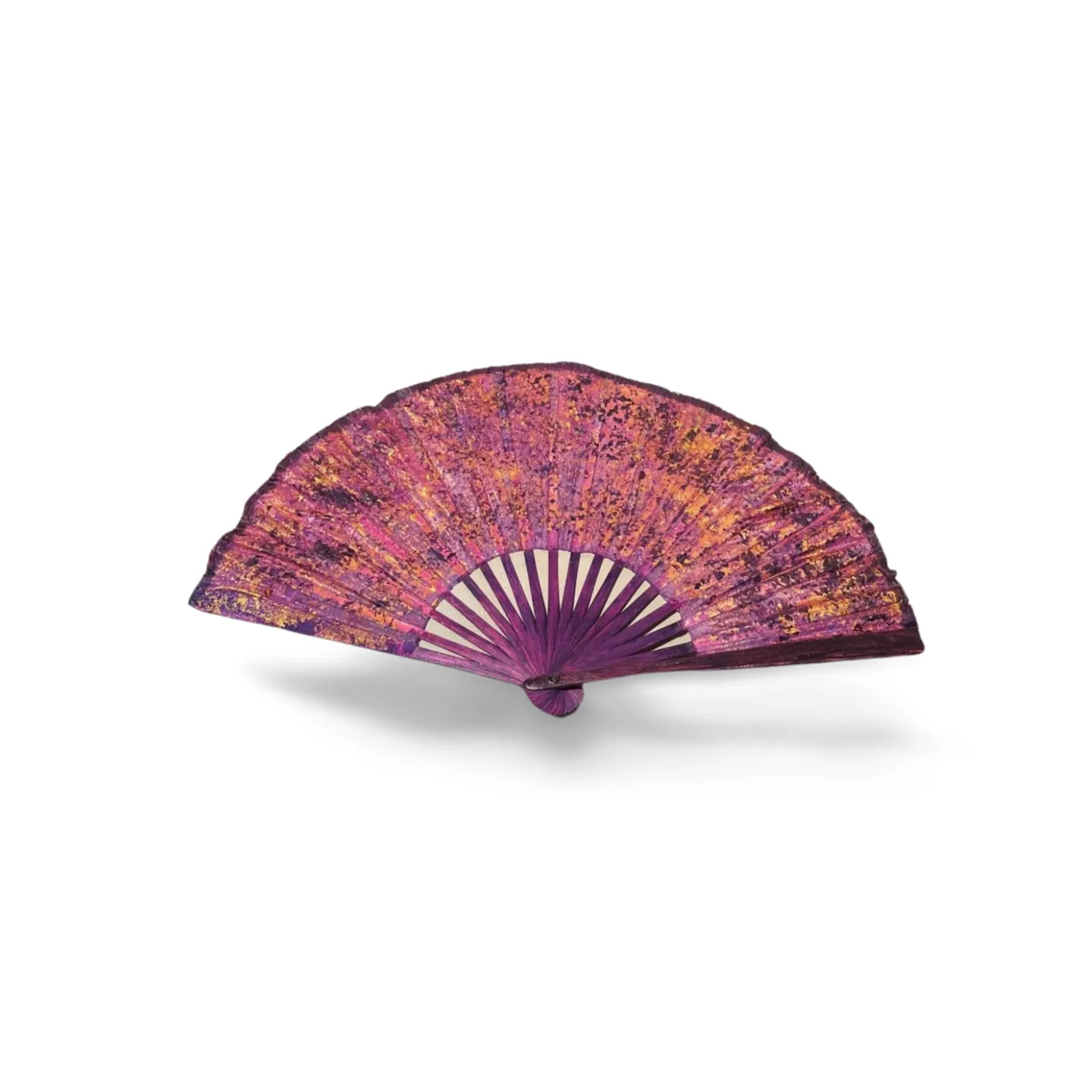 Hand Fan - Purple and Gold 
