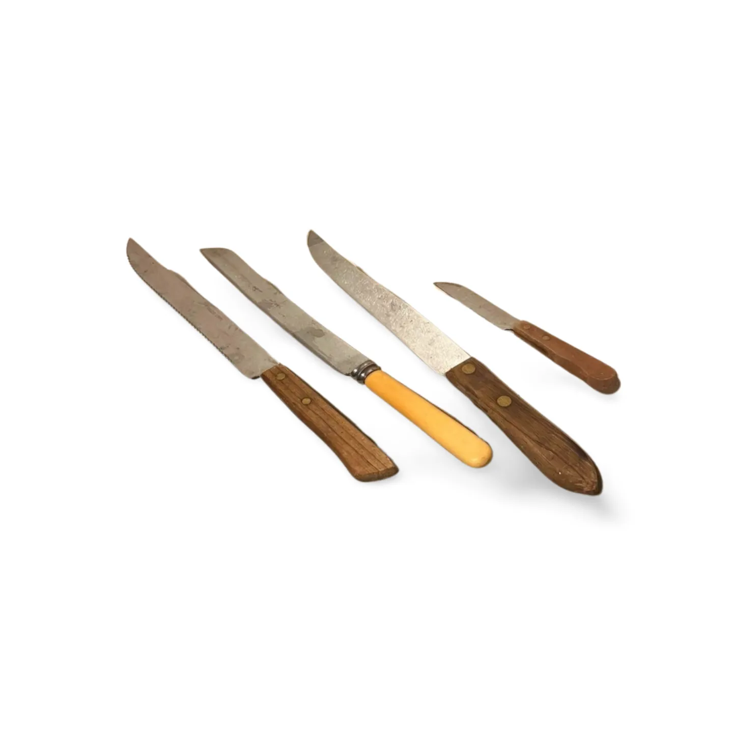 Kitchen Knives - Wood & Bone Handles x4