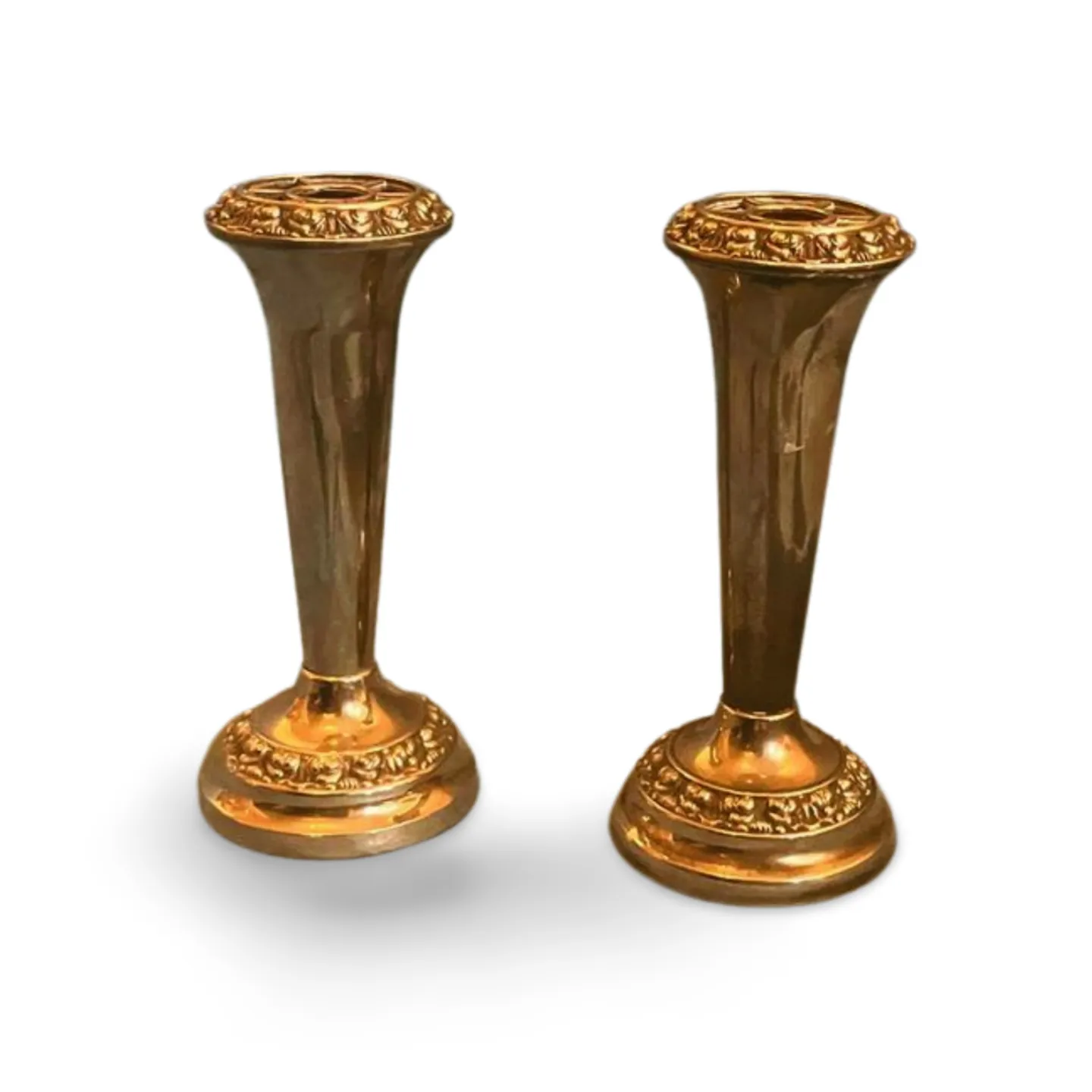 Vases - Silver, Small Spray, x2