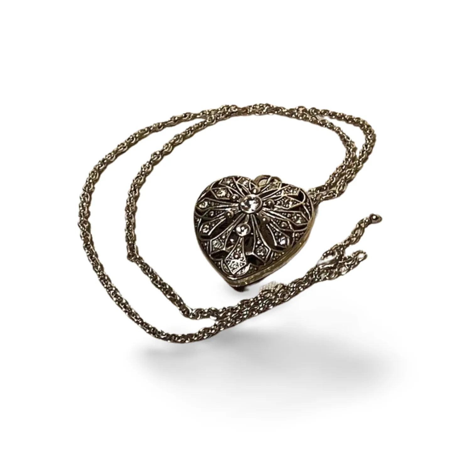 Pendant - Large Silver Heart On Chain 