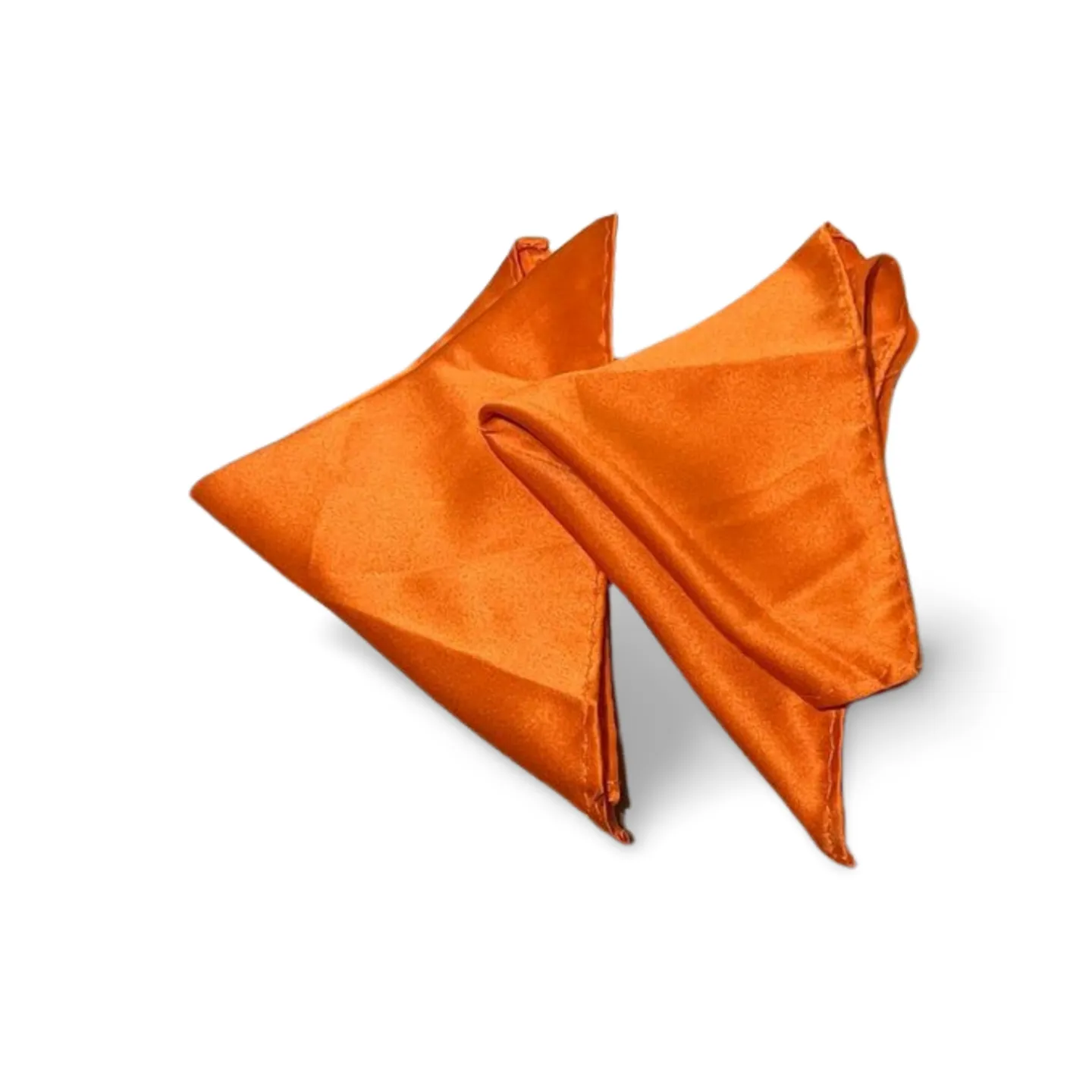 Handkerchief - Orange Silk Pocket Squares x2