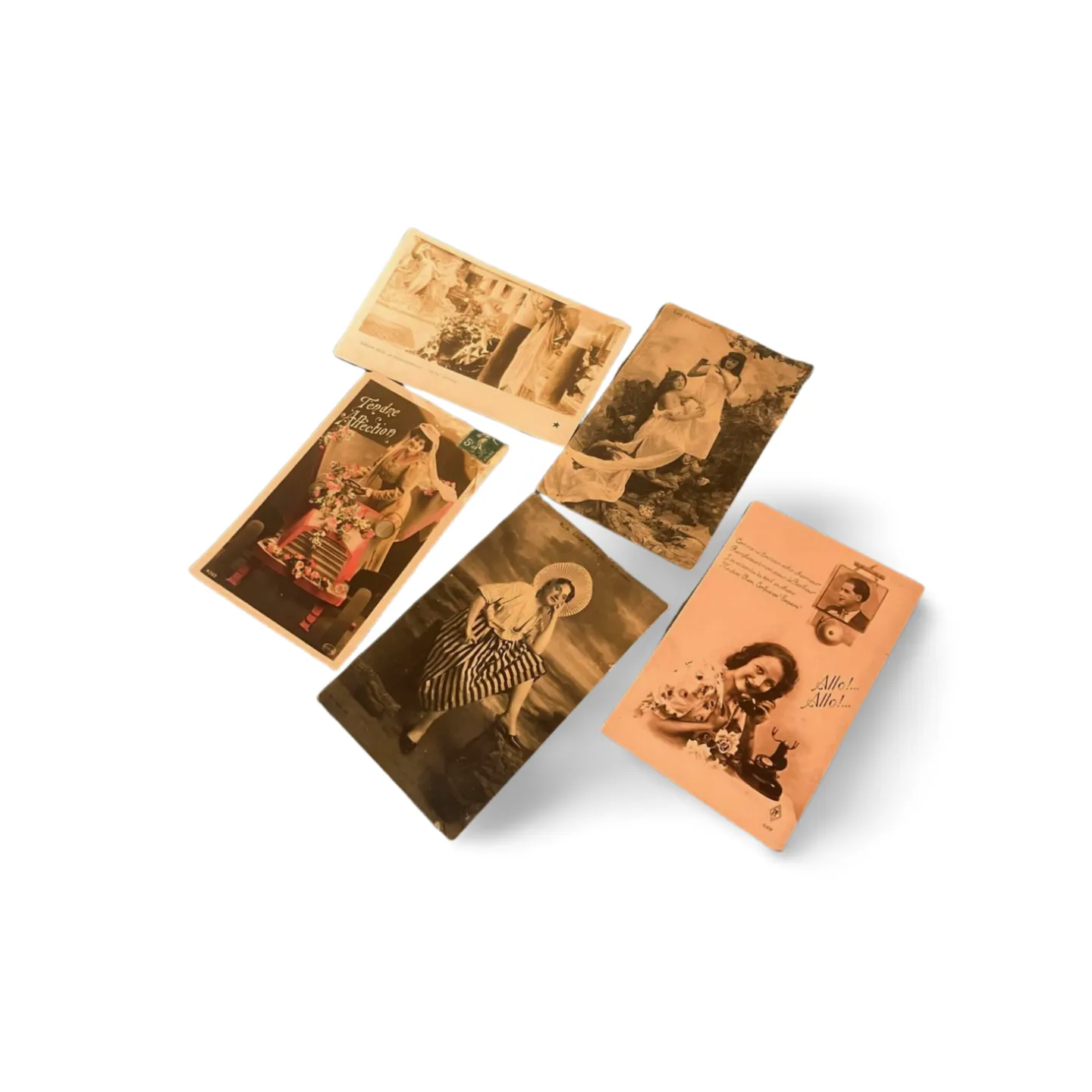 French Postcards x5 - Vintage 