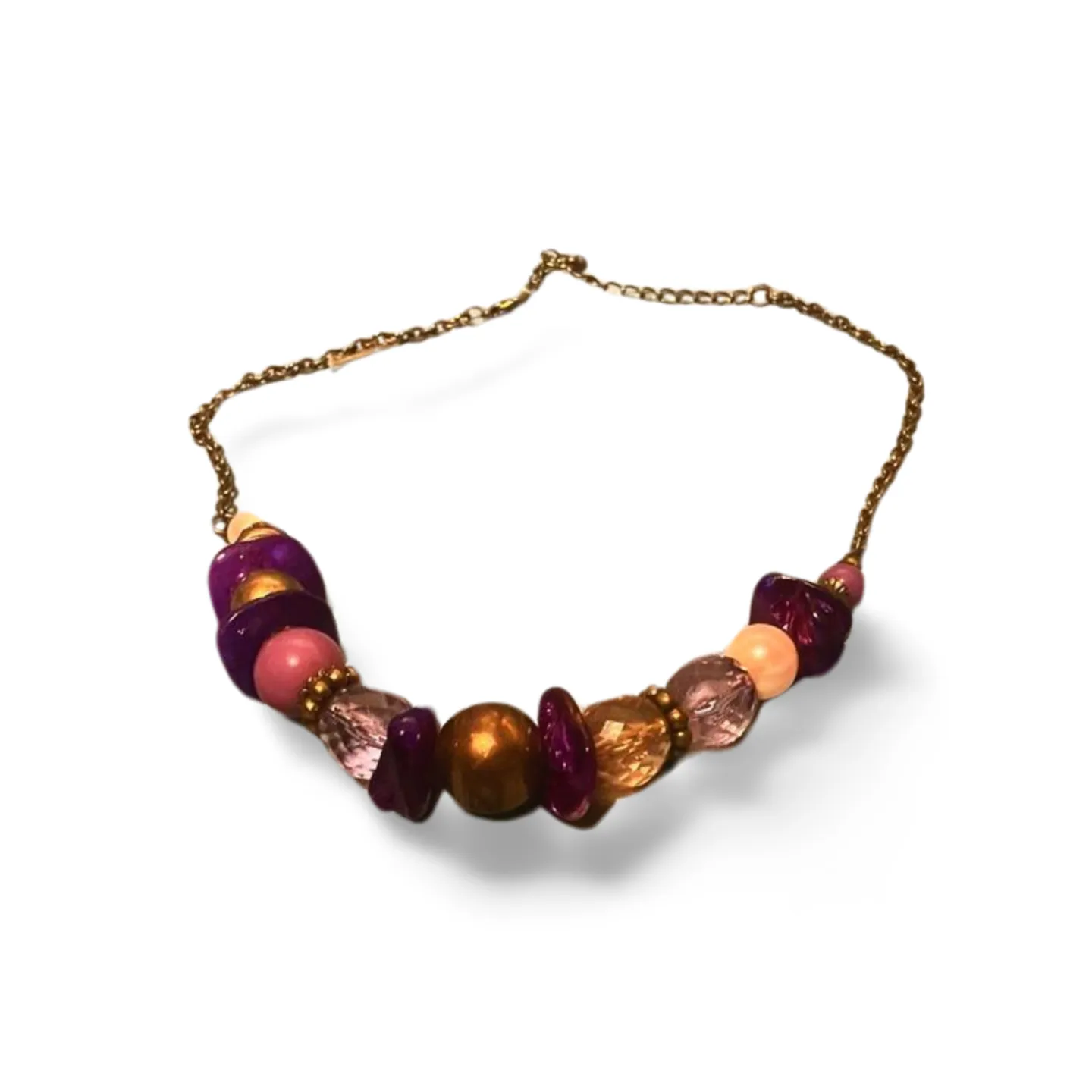 Necklace - Purple Beaded 