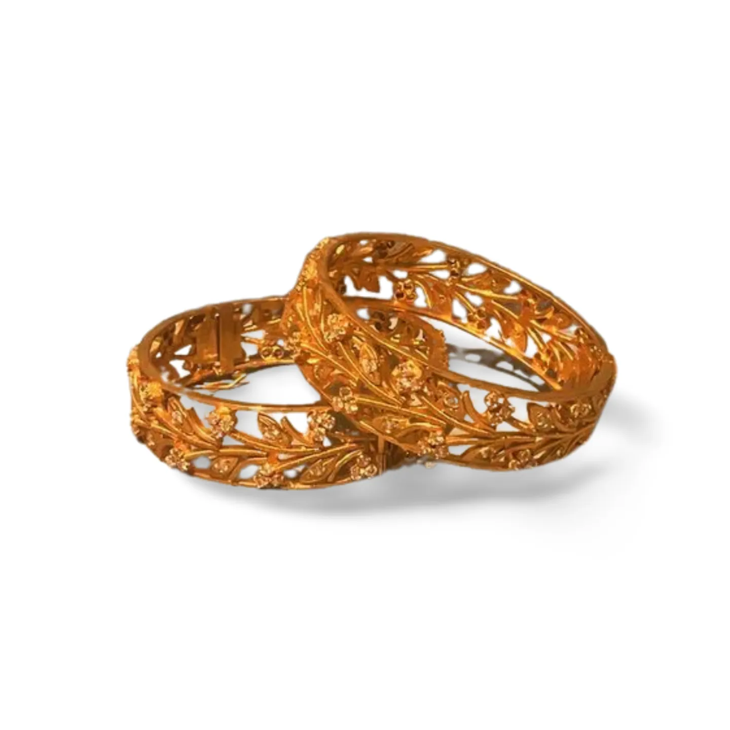 Bracelets - Pair of Gold & Diamanté 