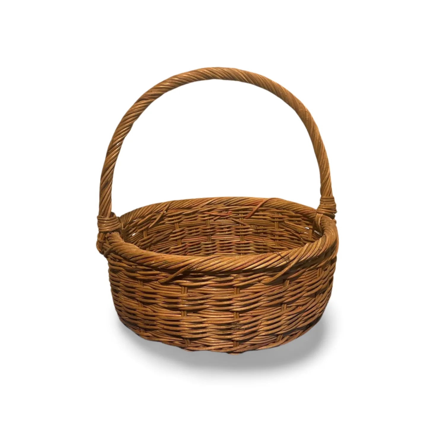Wicker Basket - Round with Handle Type 2