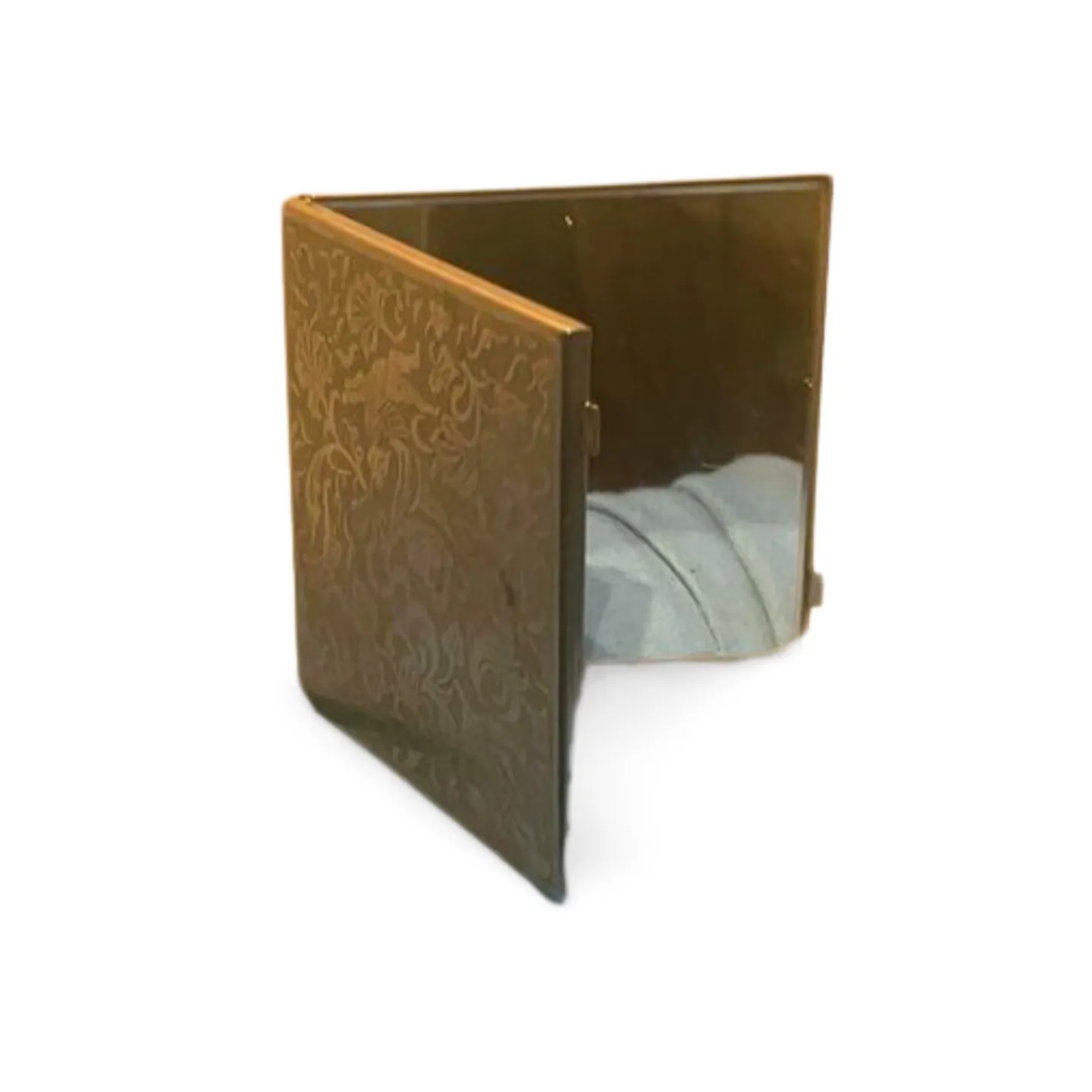 Compact Mirror - Silver Square Art Deco