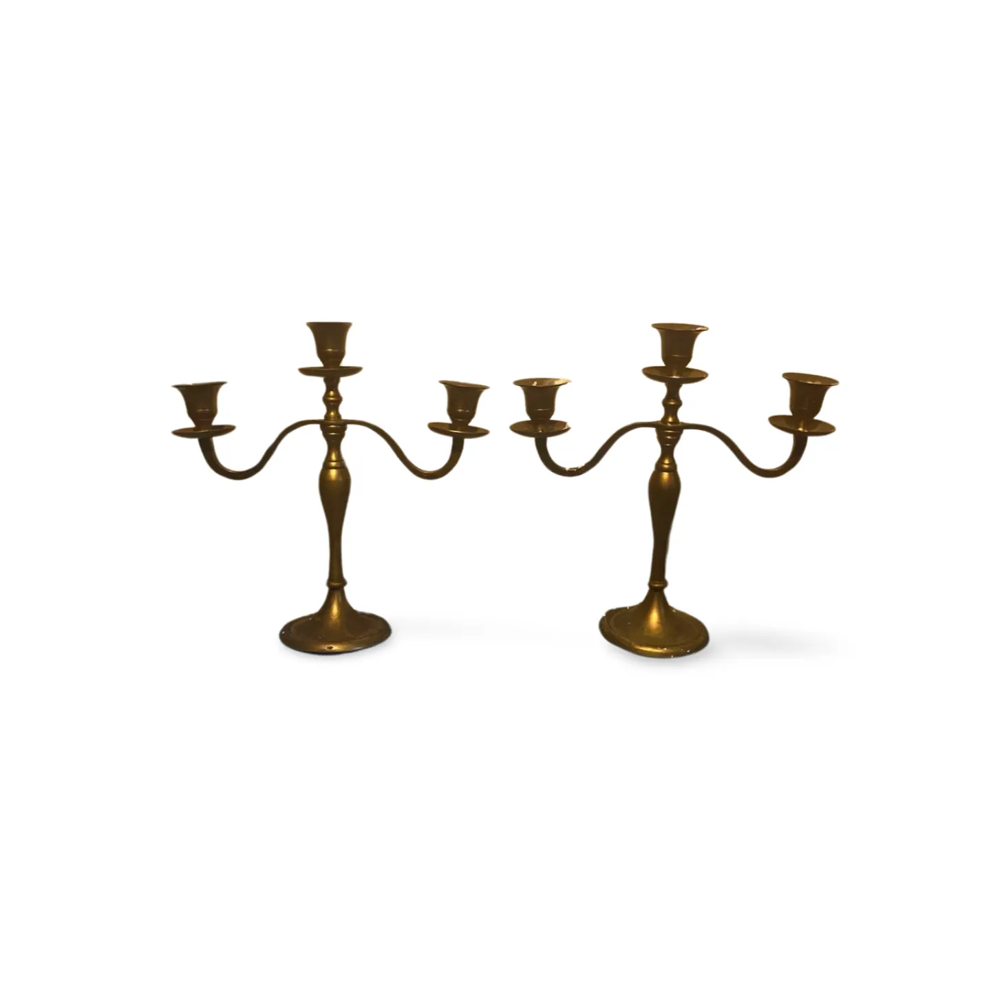 Candelabra - Brass 3 Flame x2