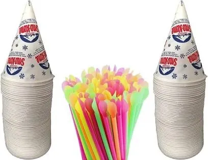 10 Portions supplémentaires cônes et pailles pour snow-cones