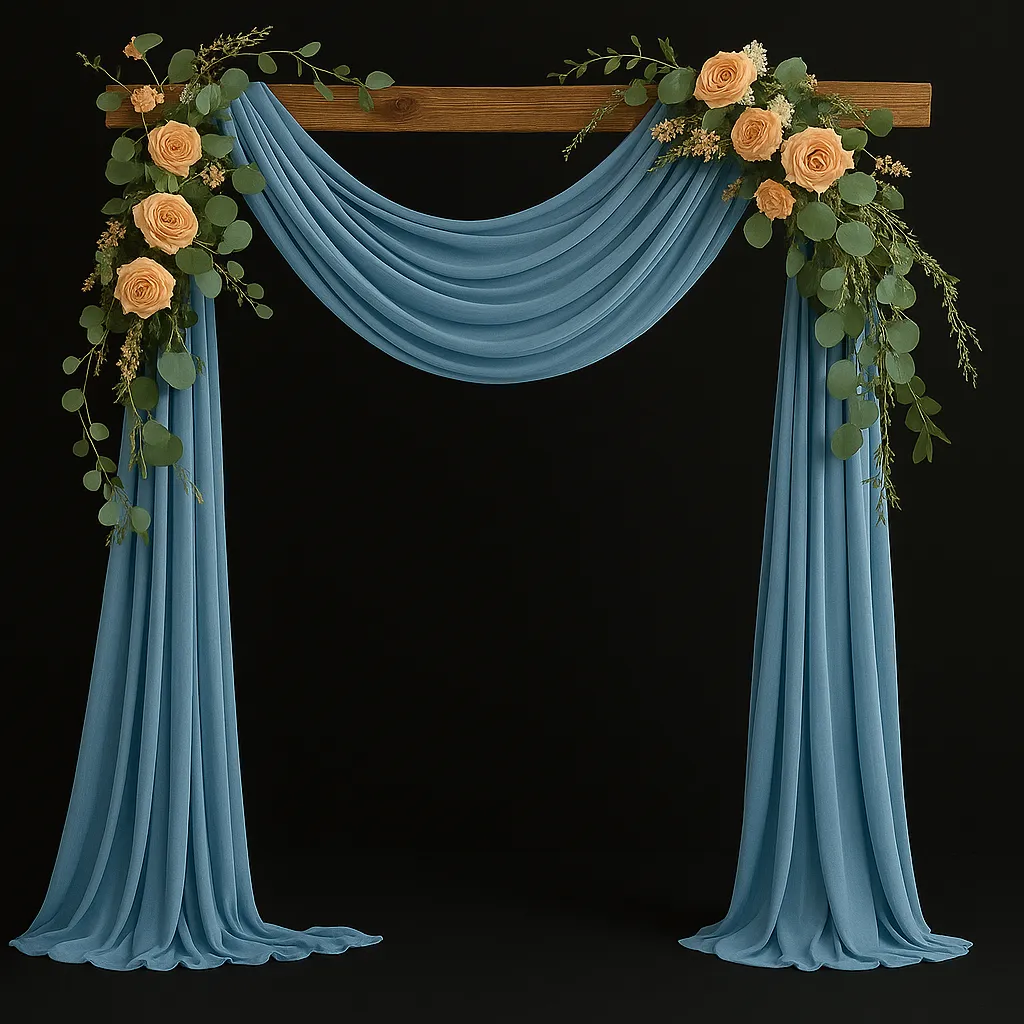 Drapes sheer Fabric Panel 28.7"X20FT-Baby Blue